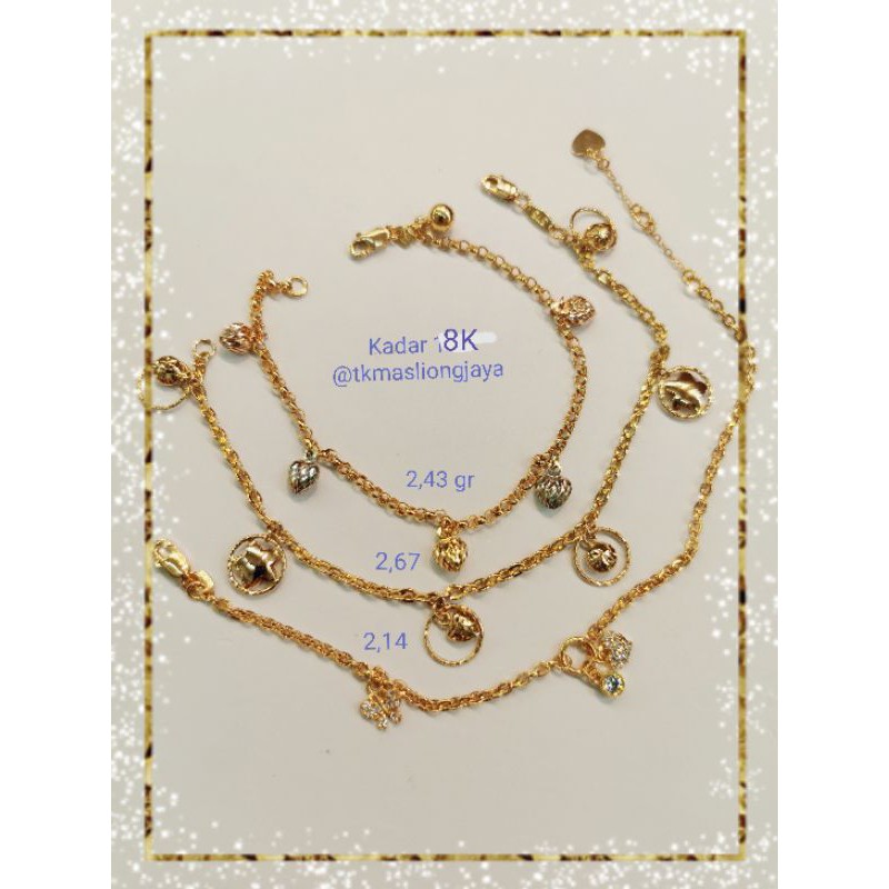 Gelang Emas Asli Kadar 8K