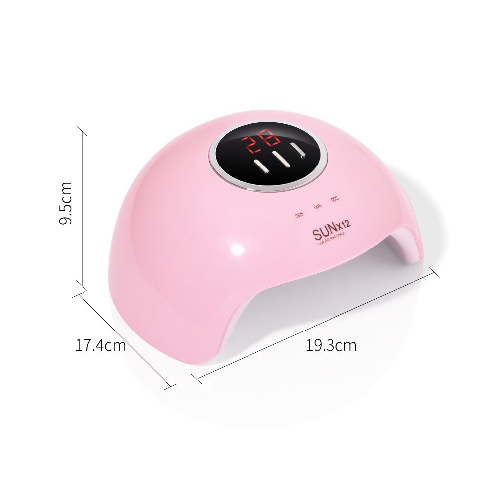 Bisa COD Alat Pengering Kutek Kuku UV LED Nail Dryer 54 Watt 18 LED - SUN X12 Pink