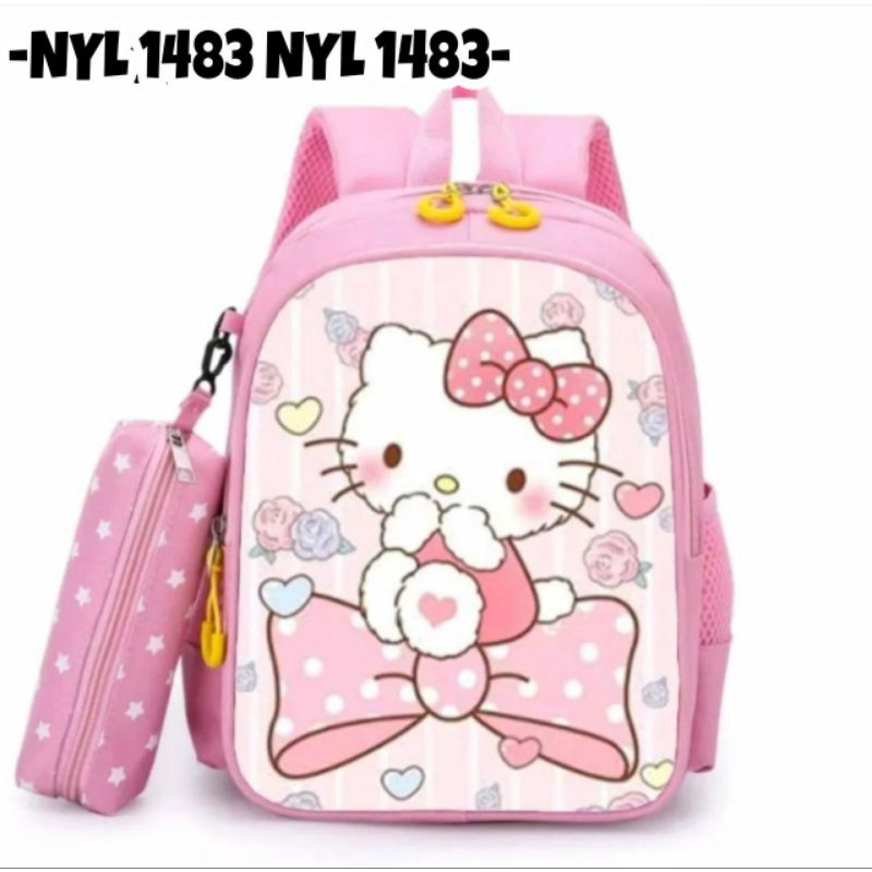 HelloKitty/LOL Ransel anak sekolah Backpack anak perempuan lucu plus gantungan T.pensil