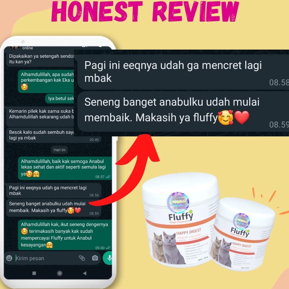 Govis Fluffy Magic Aminopro Happy Digest Vitamin Penggemuk Kucing Kitten Adult