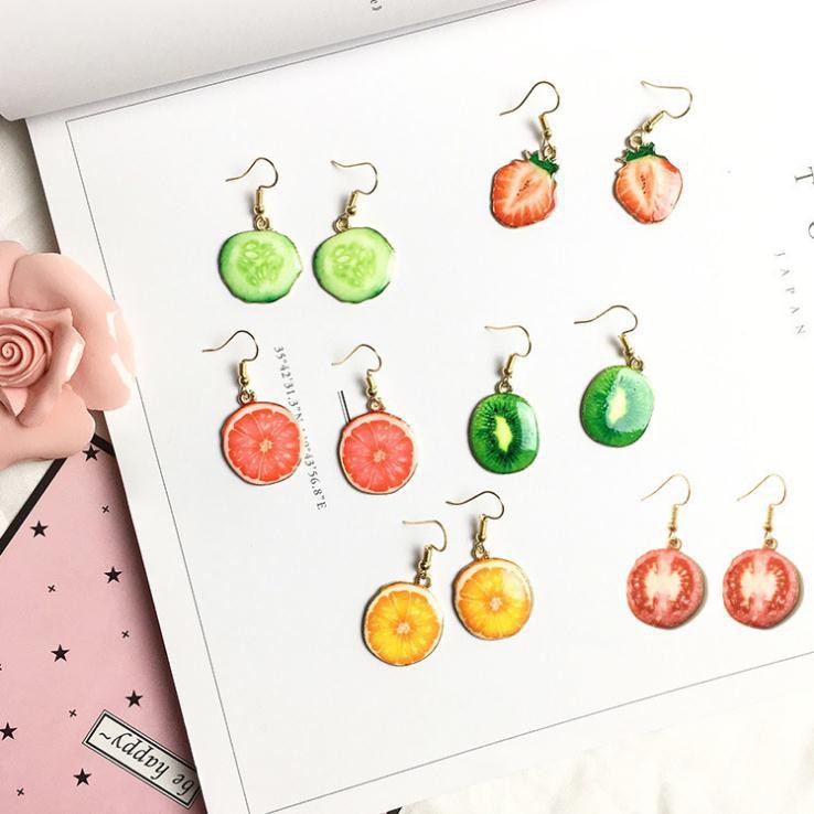 ✿AYN✿ Anting Piercing FA28 Desain Aneka Buah Bahan Akrilik Gaya Korea untuk Wanita