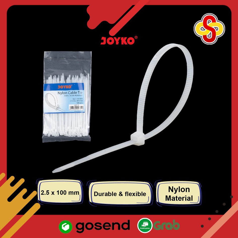 Kabel Tis / Pengikat Kabel / Cable Ties Joyko 10 cm CBT-9 Isi 100 pcs