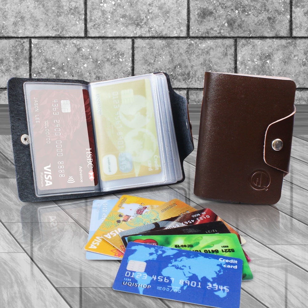 DOMPET KARTU PRIA / CREDIT CARD Wallet Genuine LEATHER ASLI KULIT SAPI, DESAIN RAPI &amp; ELEGAN - CH01