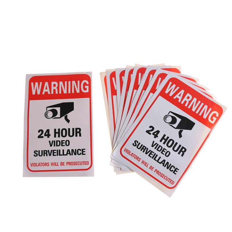 {LUCKID}10Pcs Home CCTV Surveillance Security Camera Video Sticker Warning Decal Signs