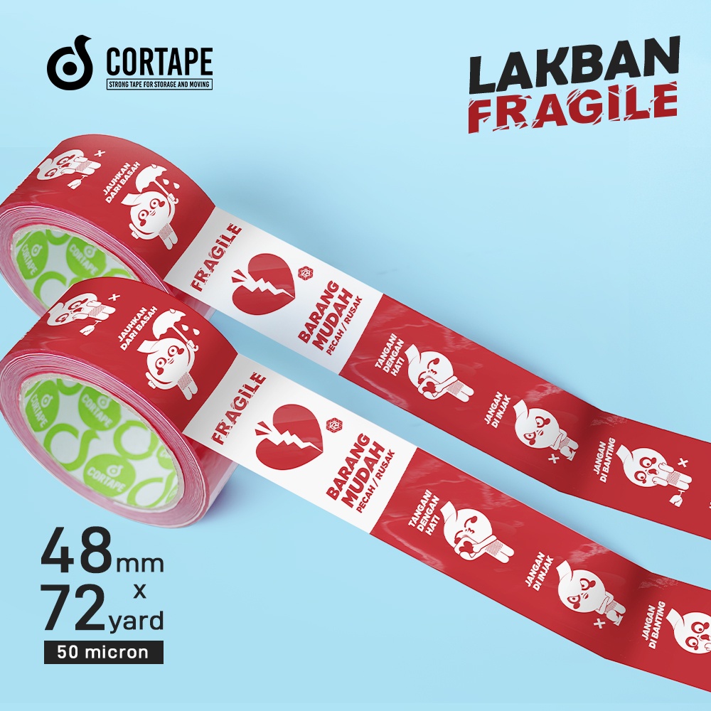 LAKBAN FRAGILE LUCU - JANGAN DIBANTING - CORTAPE