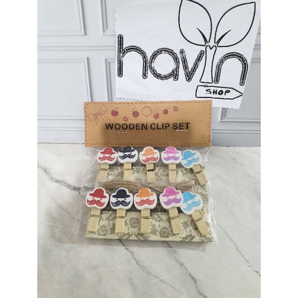 JEPITAN KAYU FOTO/WOODEN CLIP/PHOTO KLIP-Kumis