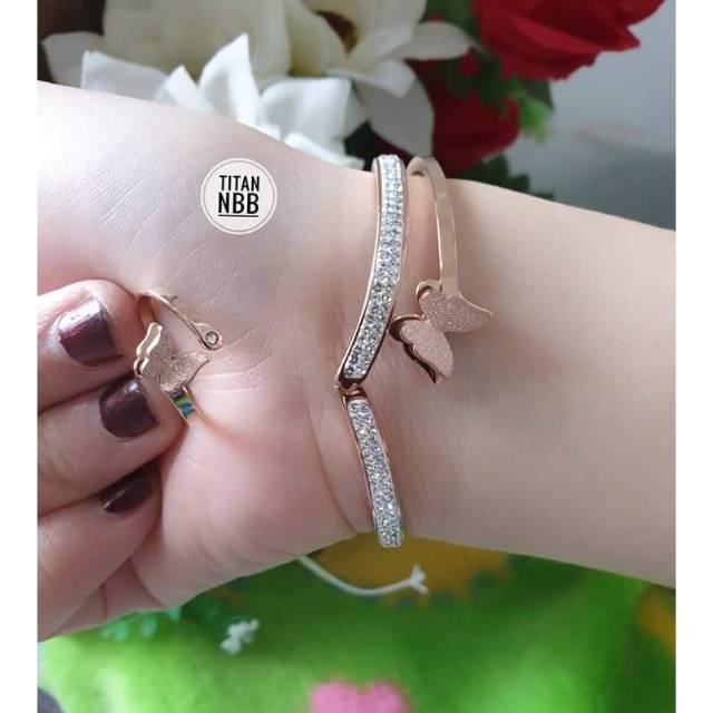 SET GELANG DAN CINCIN TITANIUM