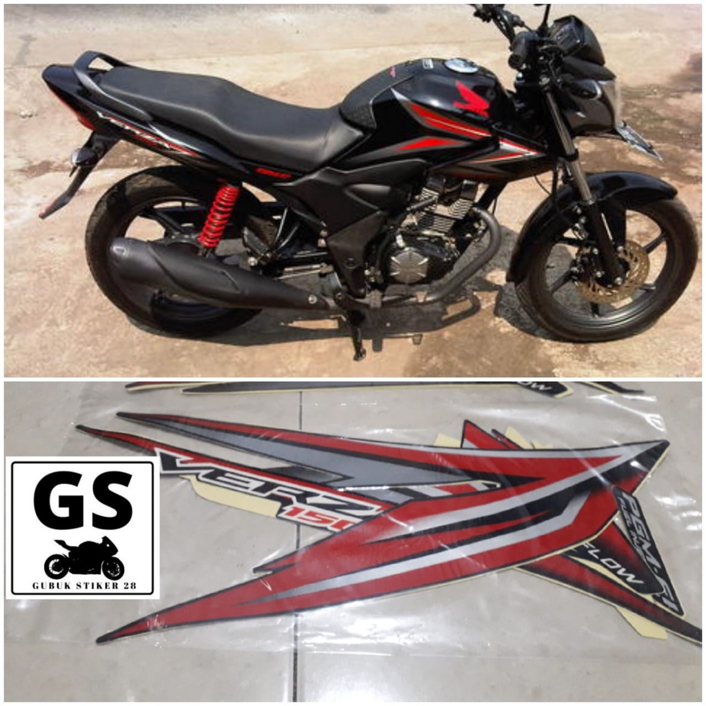 STRIPING STIKER LIS BODY MOTOR HONDA VERZA TAHUN 2014 HITAM