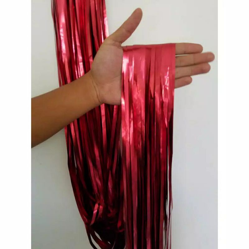 tirai foil rumbai dekorasi tirai untuk dekorasi ultah banner ulang tahun background ulang tahun