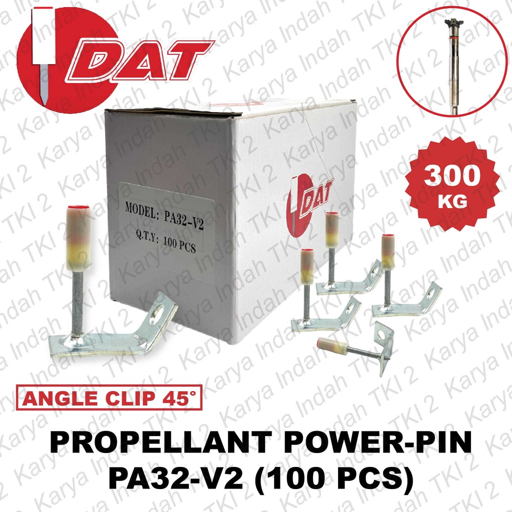 Isi Paku Tembak Plafond DAT PA32-V2 Pengganti Ramset Dynabolt Superfix PA 32 V2 300kg Miring Angle 4
