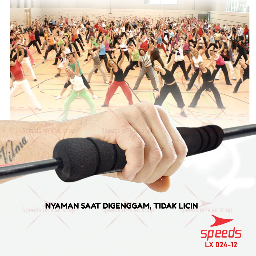 SPEEDS Flexi Bar Stick Tongkat Flexi Bar Swing Training Workout Untuk Kebutuhan Fitness Gym 024-12