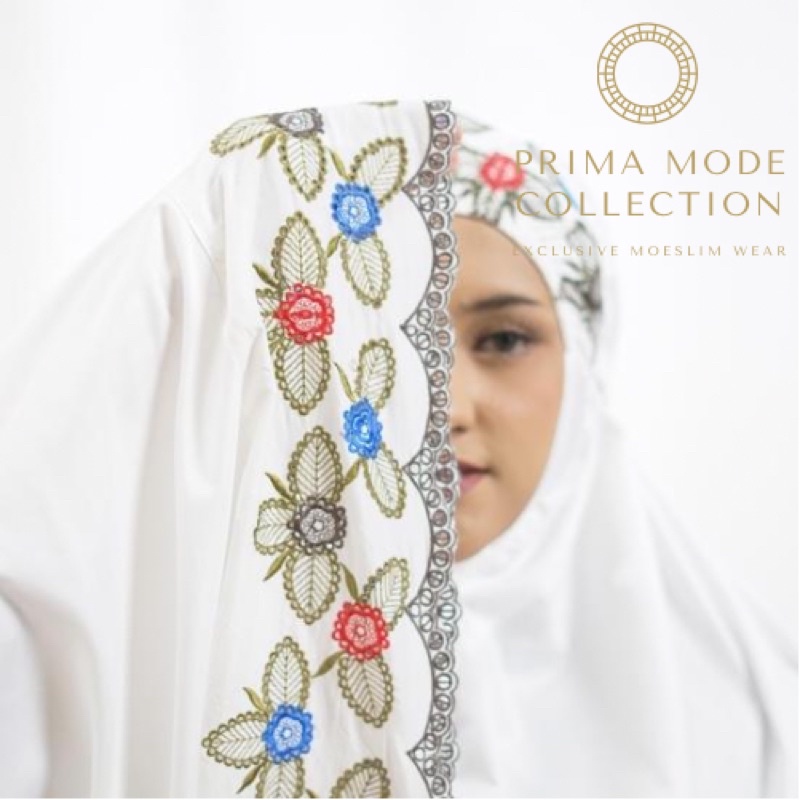 PRIMA MODE - Mukena Azura Series Flowly | Mukena Katun 2in1 Traveling Pouch Motif | Mukena Motif Mewah Lasercut Mukena Terbaru