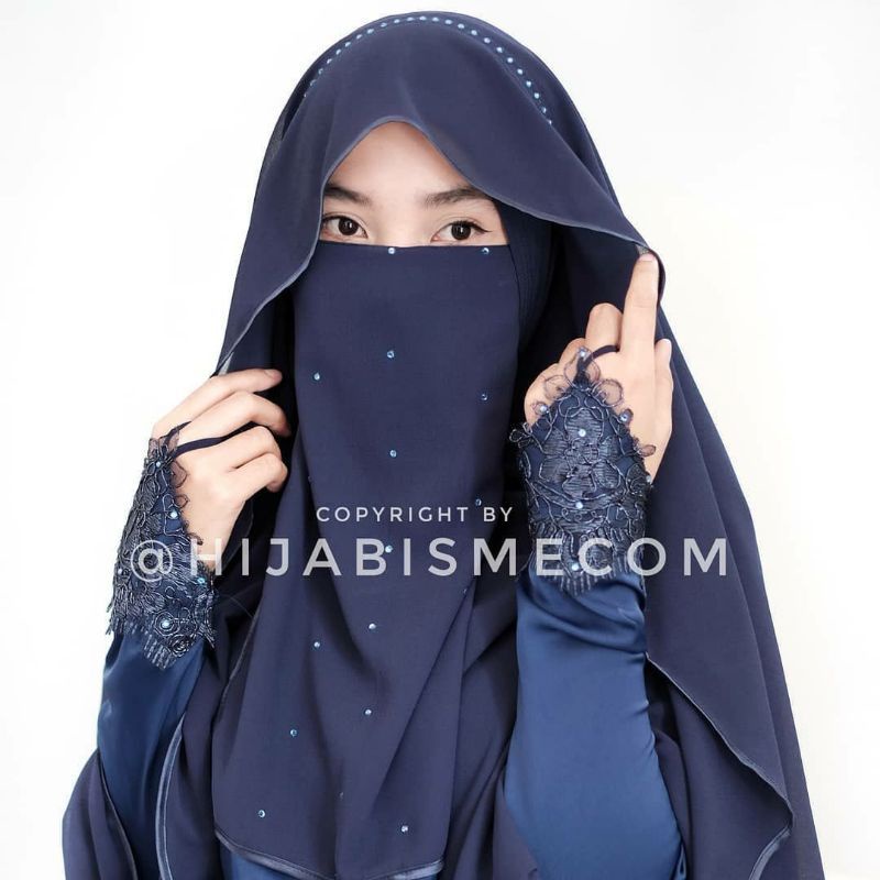 Gamis wedding set Almera gaun pengantin muslimah set cadar ori hijabisme