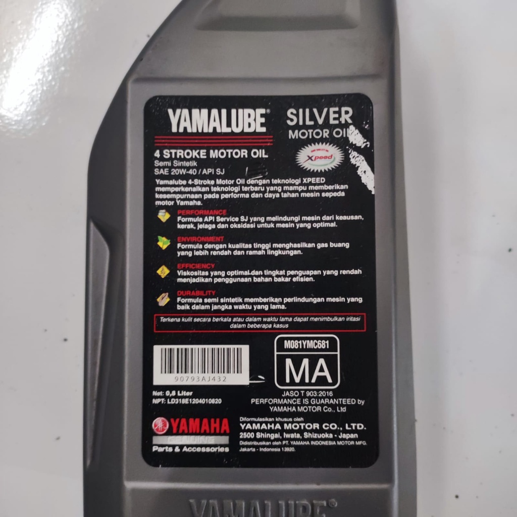 Oli Yamalube Silver 20W40 0.8L (800 ml)