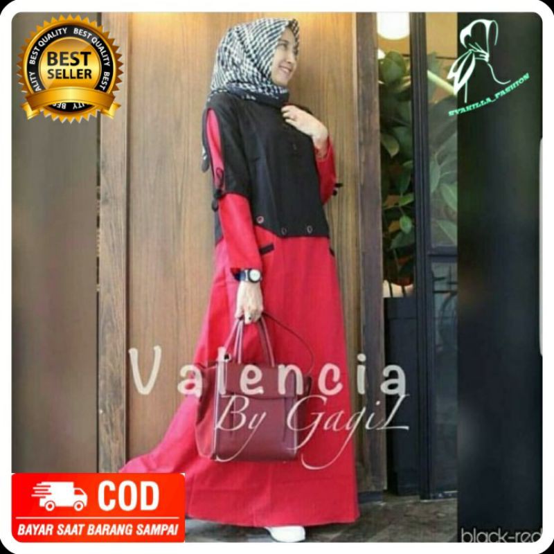 Baju Gamis Gamis Syari Dress Syari Wanita Terbaru 2021 Valencia Dress