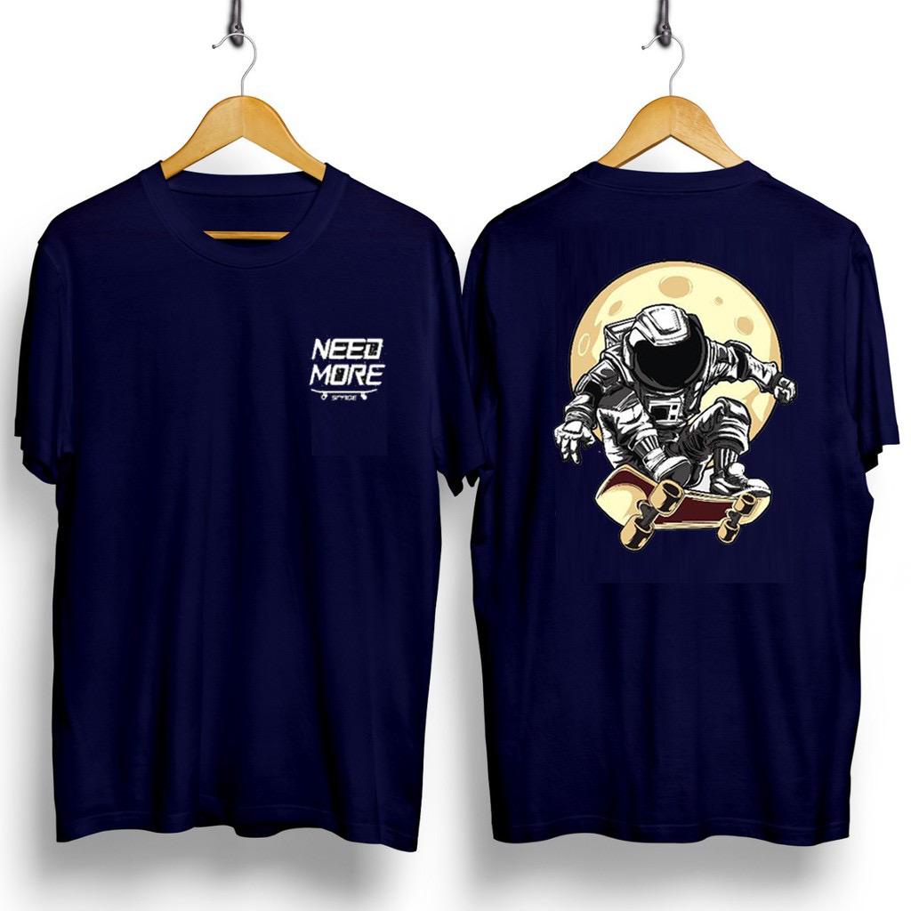 Kaos Oblong DISTRO UNISEX Astronaut Moon DEWASA