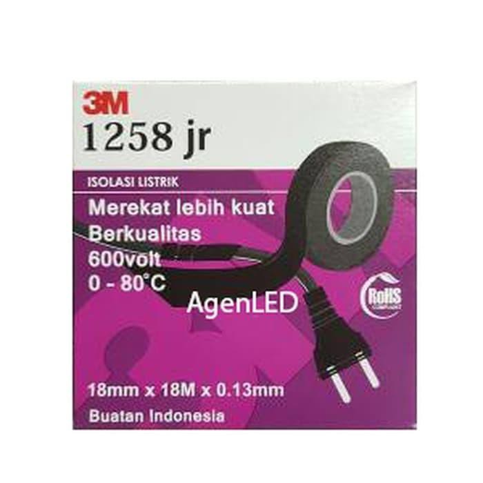 

3M Isolasi Listrik 1258 Jr Original 1258Jr Hitam 3 M Tape Kabel Asli