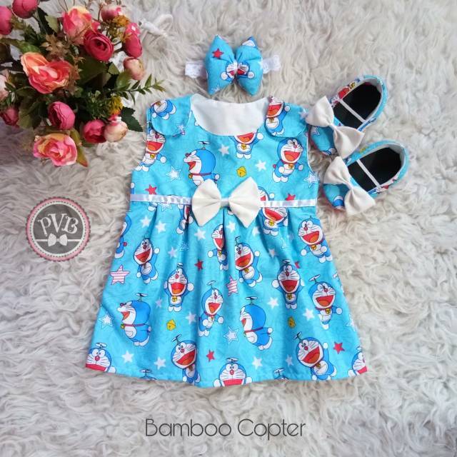 Fullset Dress baju  anak  bayi baby perempuan 0 3 tahun 