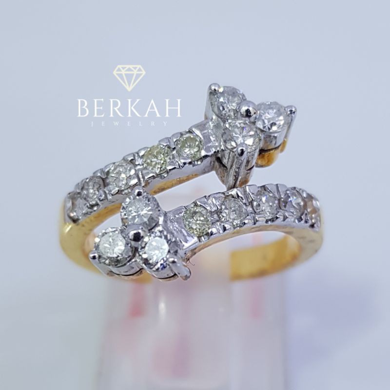 Cincin cewek emas berlian asli natural diamond bersertifikat