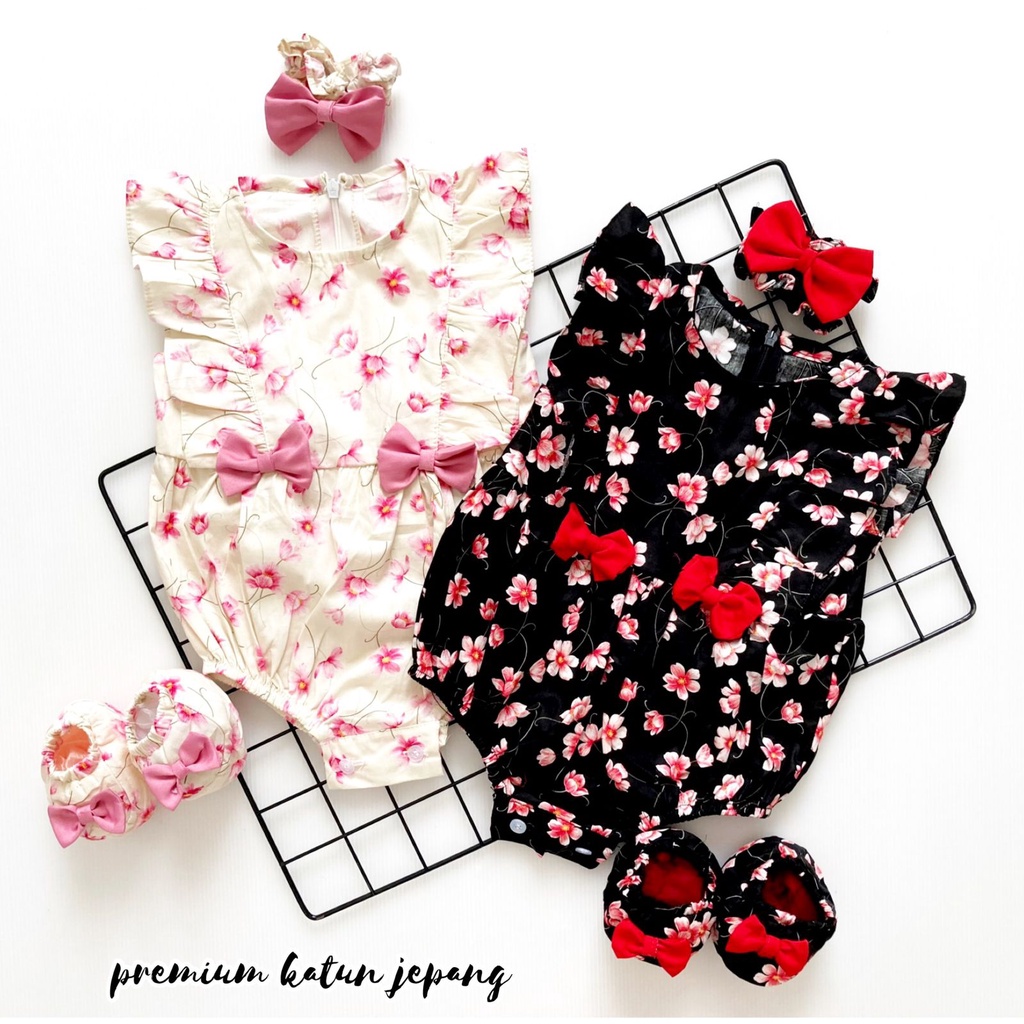 Dominika / VALENTINA / TALITHA  / GEMPITA LOVE Baju Setelan Jumper Rok Bunga Bandana Sepatu Pergi Lucu Fashion Anak Bayi Perempuan Cewek-Valentina yellow