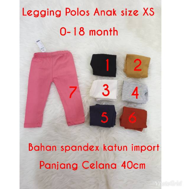 legging anak polos panjang bahan spadex katun import ok  god  god