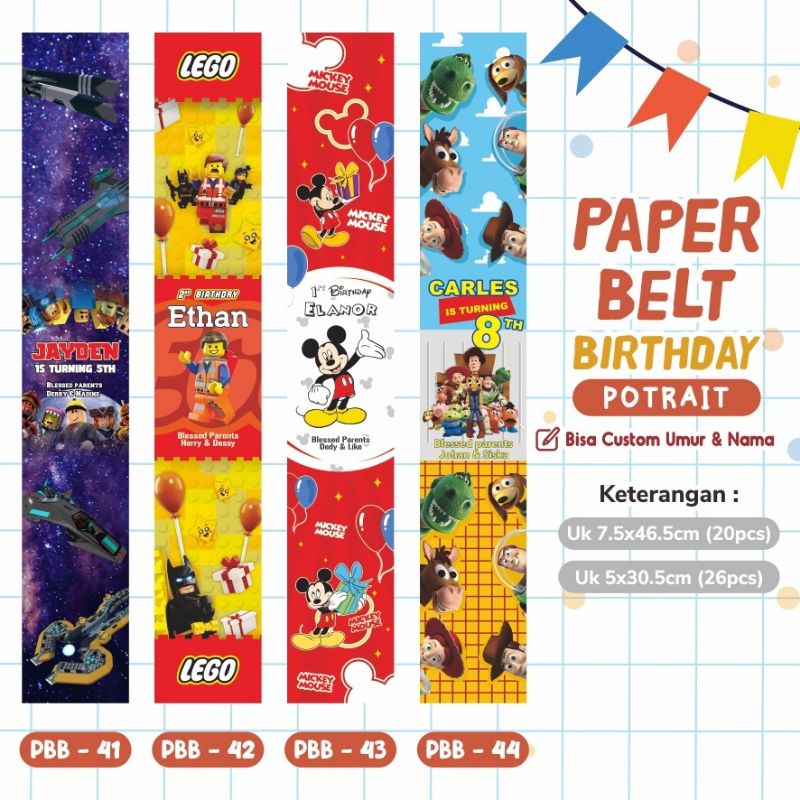 Paper belt label box hampers souvenir birthday ulangtahun anak