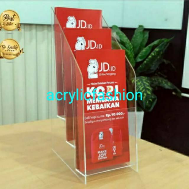 

Tempat brosur folio lipat 3 acrylic 2mm