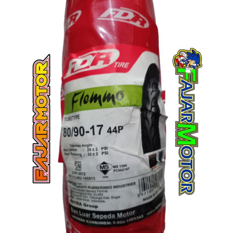 FDR BAN LUAR FLEMMO SPARTAX 80/90-17 TUBETYPE 275 RING 17