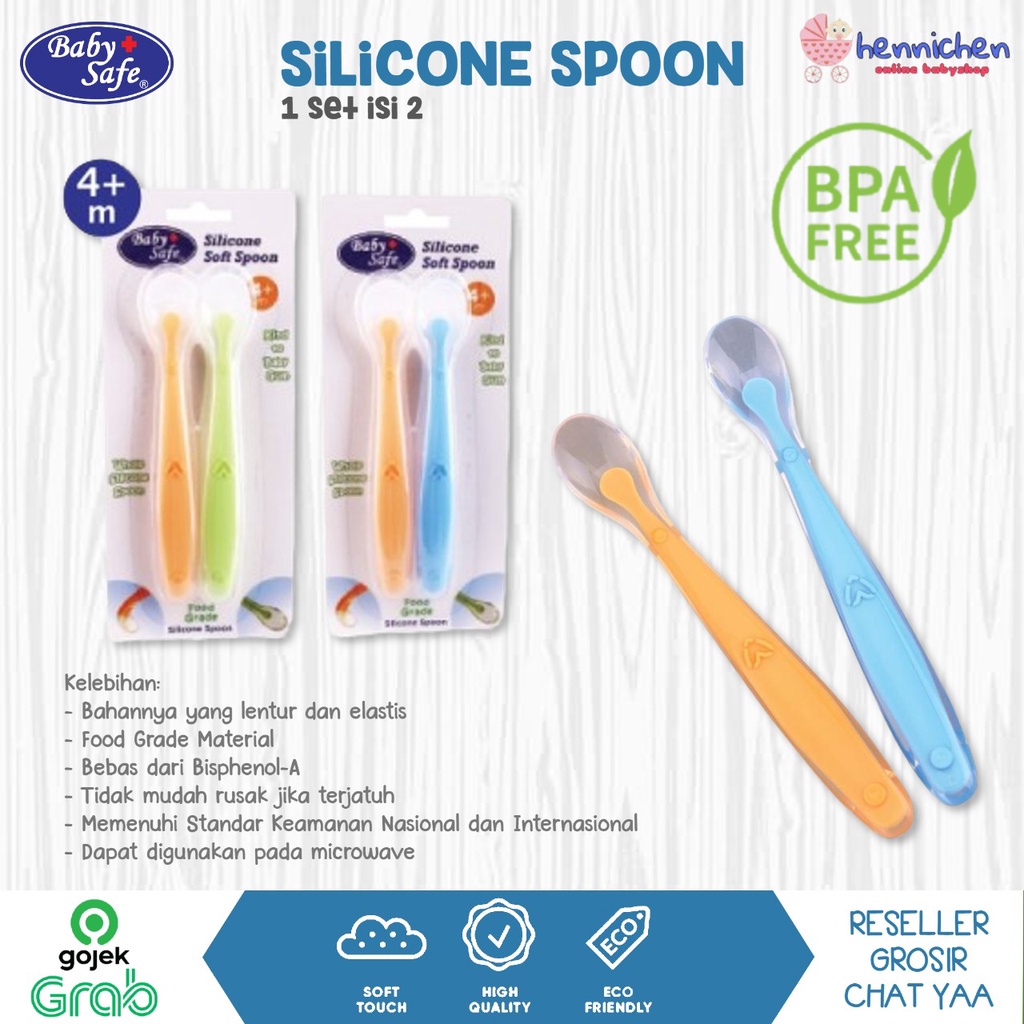 Baby Safe SC009 Silicone Spoon 1 Set isi 2 SENDOK SILIKON SILICONE