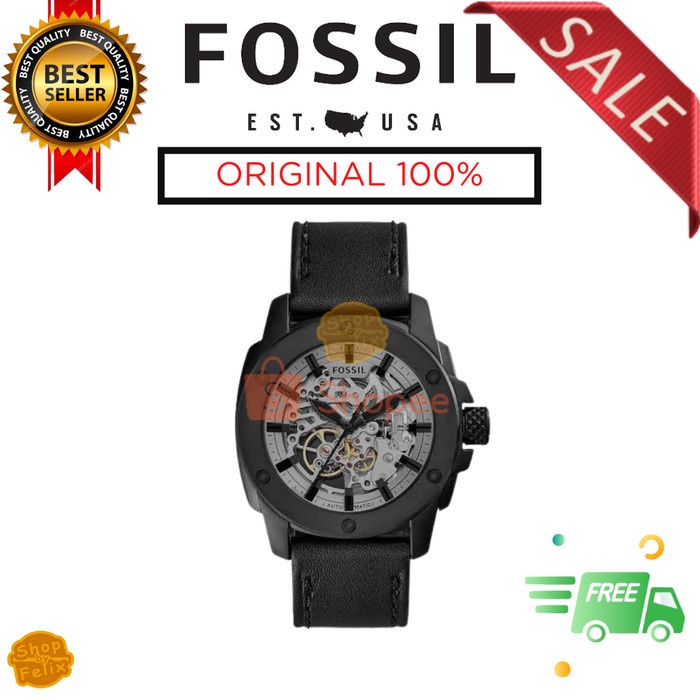 (BISA COD) PROMO JAM TANGAN FOSSIL AUTOMATIC SKELETON ME3134 FULLSET
