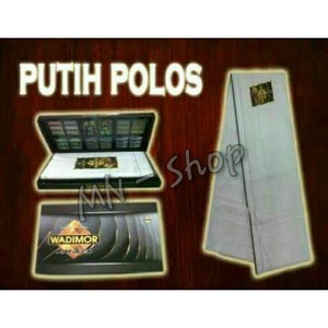 Sarung Tenun Wadimor Polos Putih Tumpal | Sarung Wadimor Putih Polos