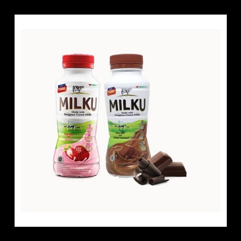 

MILKU Susu UHT Coklat Stroberi Premium 12 x 200ml (1 Karton)