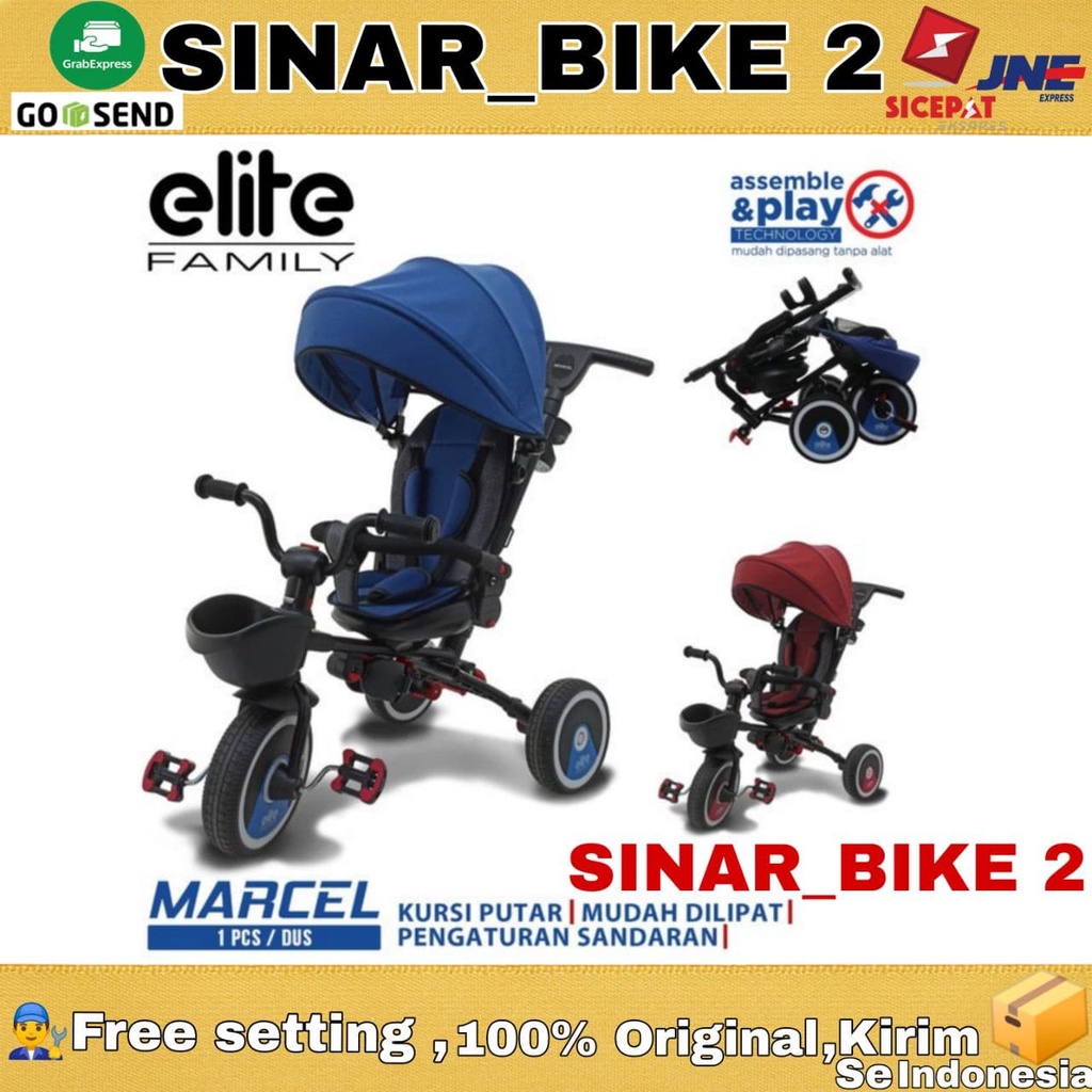 Sepeda Anak Roda Tiga Family Marcel Bisa Dilipat