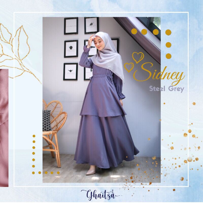 Sidney dress by ghaitsa gamis remaja gamis busui gamis cantik lady zara, wollycrepe caltri original 