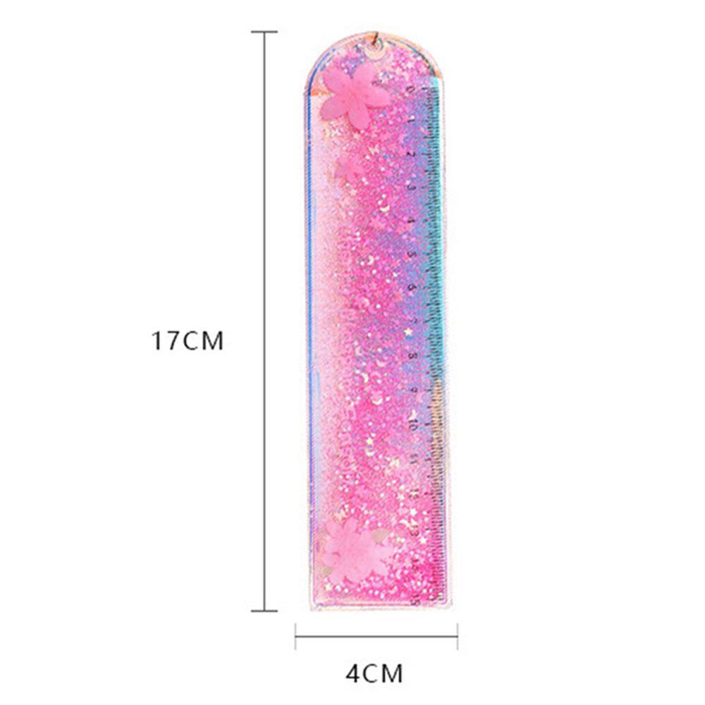 Lanfy Penggaris Bookmark Pasir Arus Minyak Alat Tulis Siswa Alat Serut Multifungsi Kantor Penggaris Lurus Alat Ukur Penggaris Jahit