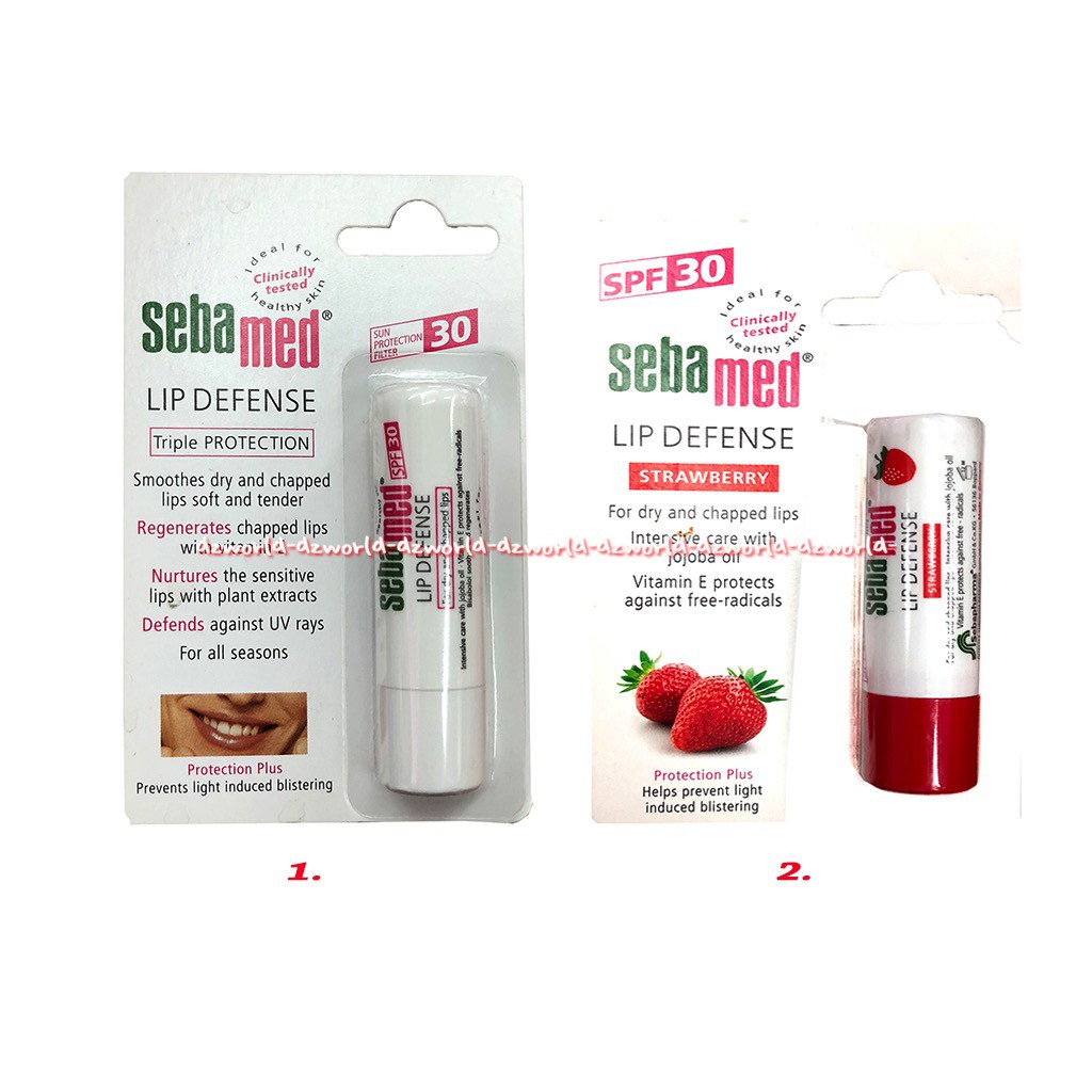 Sebamed Lip Defense Tripple Protection Strawberry SPF 30 Lip Gloss Seba Med Lipgloss Untuk BIbir Lembut