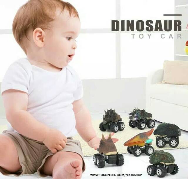 Mainan Mobil Dinosaurus Cars 6pcs Kado Paket Mobil Dino Toys Car Pull Back Hadiah Ultah