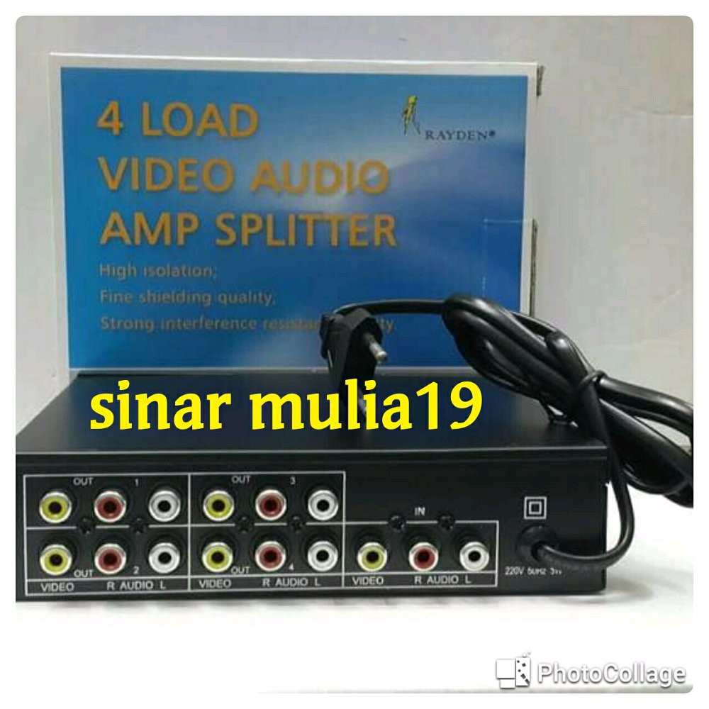 RAYDEN AMPLIFIER SPLITTER AV RCA AUDIO VIDEO 4 LOAD