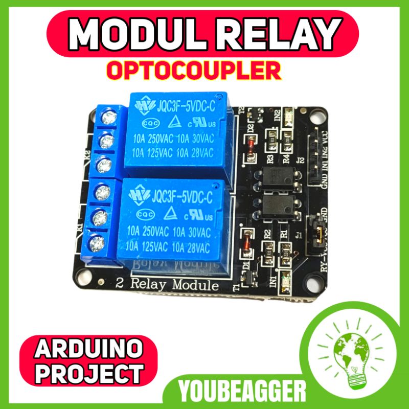 Modul relay 2 channel with optocoupler