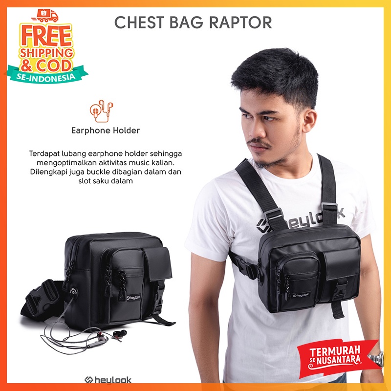 Tas Dada Waterproof Tahan Air Premium Chest Bag Rig Chestbag Tas Dada Tactical Biker Motor Sepeda Anti Air