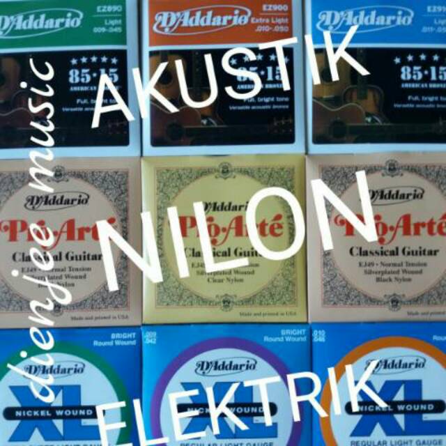 Senar gitar Akustik / elektrik D addario