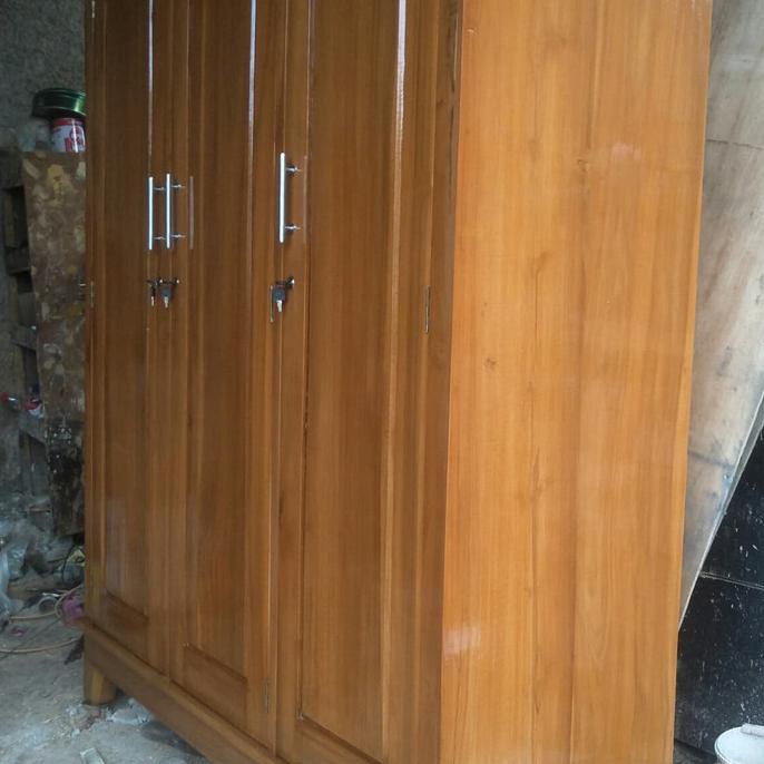 Lemari Pakaian 3 Pintu Jati Minimalis Model Kaca Cermin Christian.Ladies