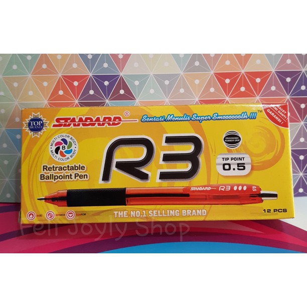 

[Promo] PULPEN STANDARD R3 PEN PENA BALL POINT BOLPEN BALLPEN ATK MURAH Hitam Berkualitas