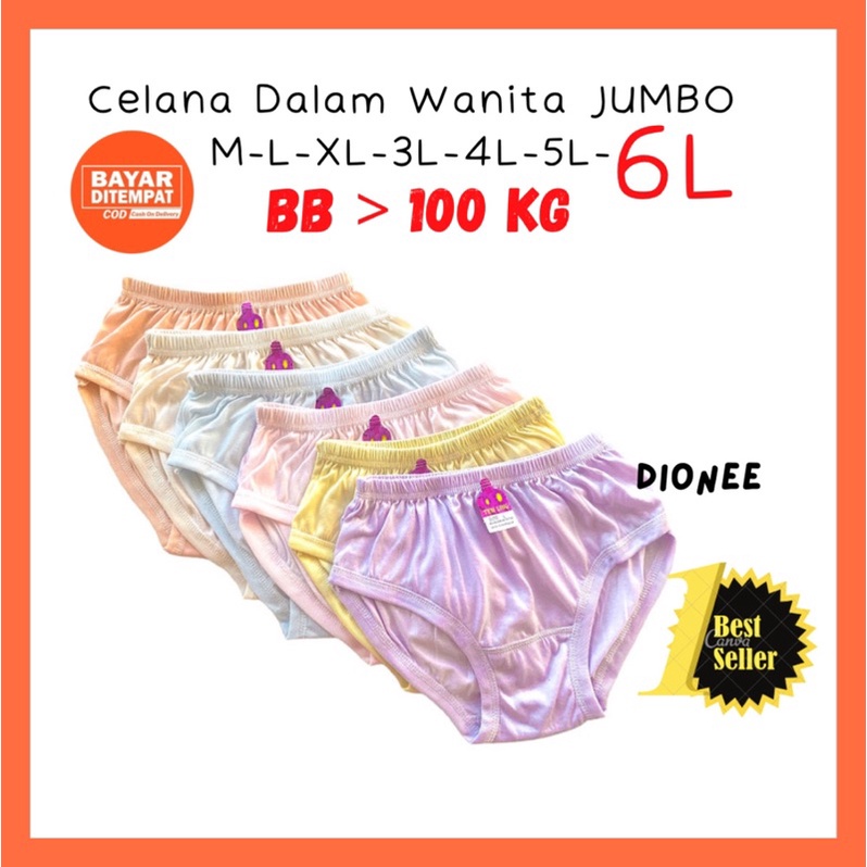 Celana Dalam Wanita Cewek Dewasa Remaja Jumbo 6L 5L 4L 3L Celana Dalam Ibu CD Jumbo Polos CD Murah