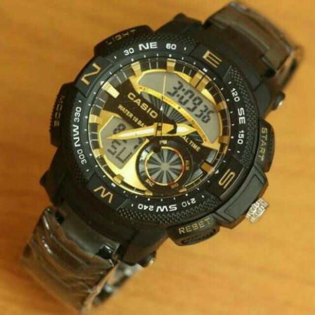 JAM TANGAN PRIA TERLARIS CASIO EDIFICE IRONMAN BLACK GOLD PREMIUM