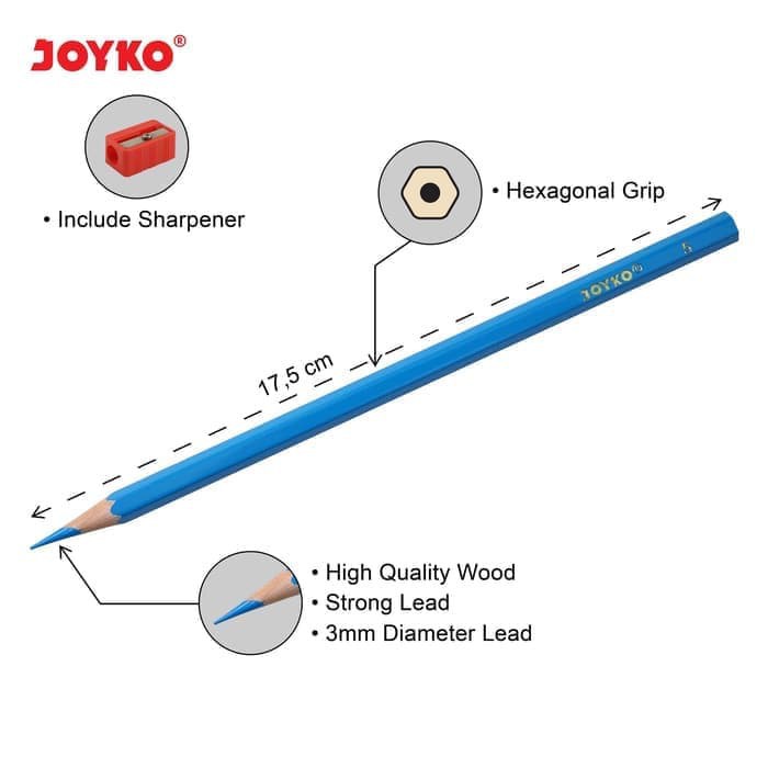 Pensil Warna 36 Joyko / Color Pencil CP-36 PB Joyko-1