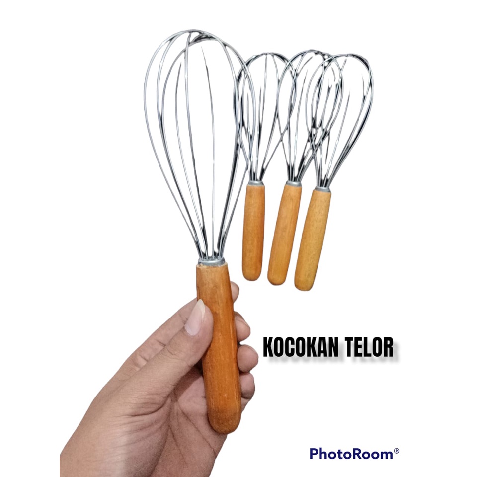 Hot Item pengocok telur Gagang Kayu Murah