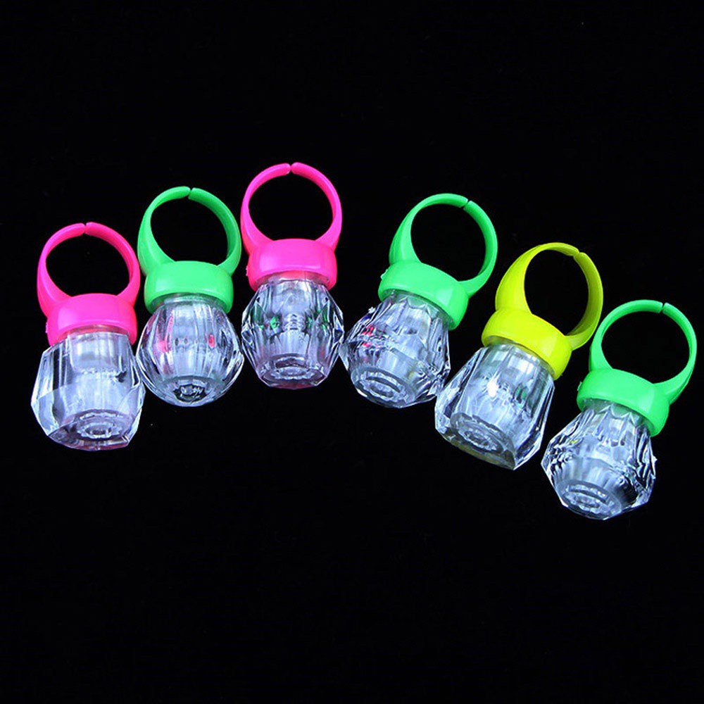 REBUY 10Pcs Party Favors Mix Colors Birthday Flashing Finger Ring LED Light Glow Rings Kids Toys Soft Lights Lovely Wedding/Multicolor