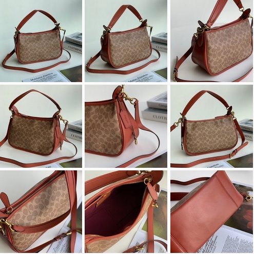 [Instant/Same Day]Coach original  437   438  new women's bag Canvas CARY messenger bag shoulder bag handbag armpit bag yxb