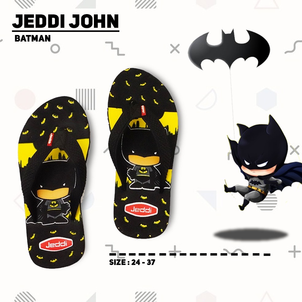 JEDDI [BATMAN] Sandal Superhero/ Sandal Japit Anak Cowok Kartun/ Sandal Jepit Anak Laki-laki/ Sendal Anak Japit